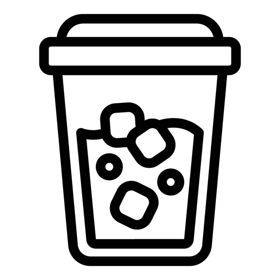 crema bebida icono contorno vector. hielo frío café vector