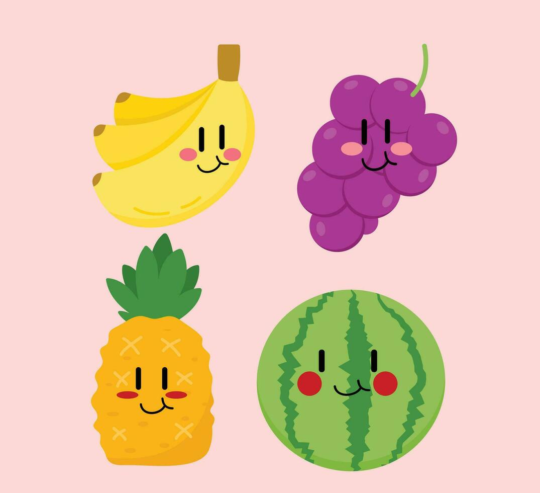 linda dibujos animados Fruta vector Arte. sencillo y divertido diseño para niños