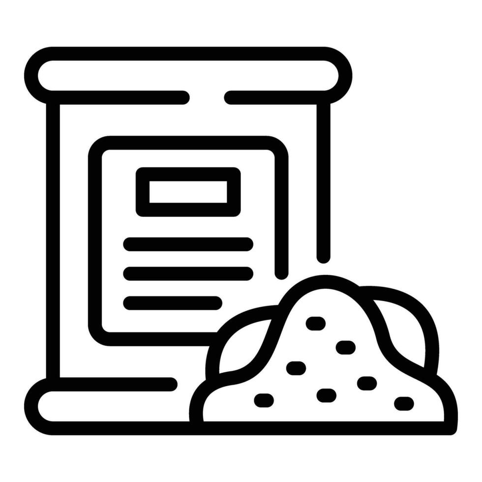 Cement sand mix icon outline vector. Linear truck vector