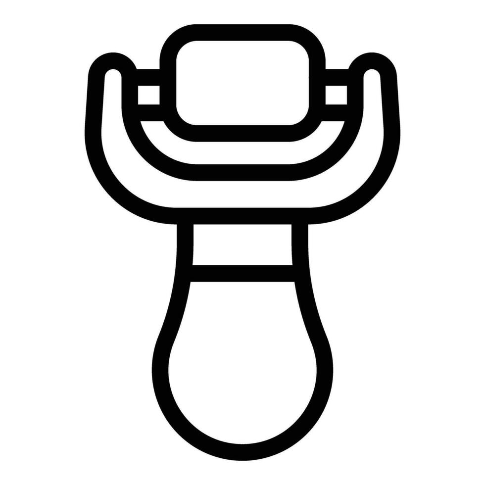 Handle face roller icon outline vector. Cosmetic device vector