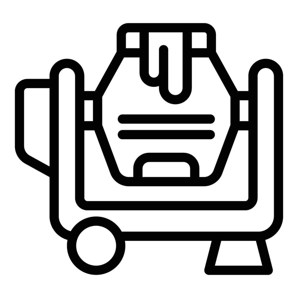 Old stack cement mixer icon outline vector. Truck beton vector