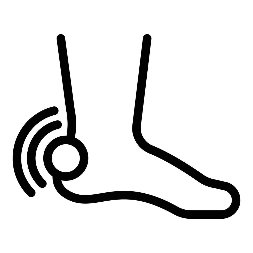 Heel pain icon outline vector. Ankle footwear vector