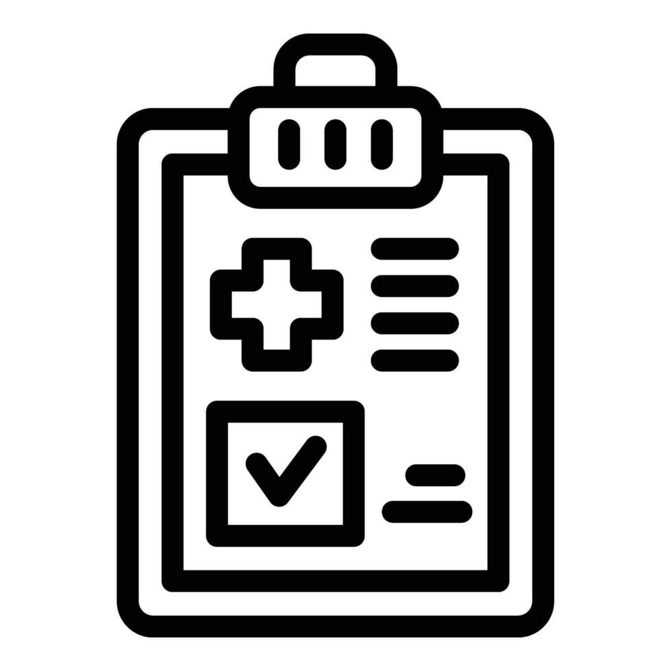 Facility care plan icon outline vector. Medicine slender vector