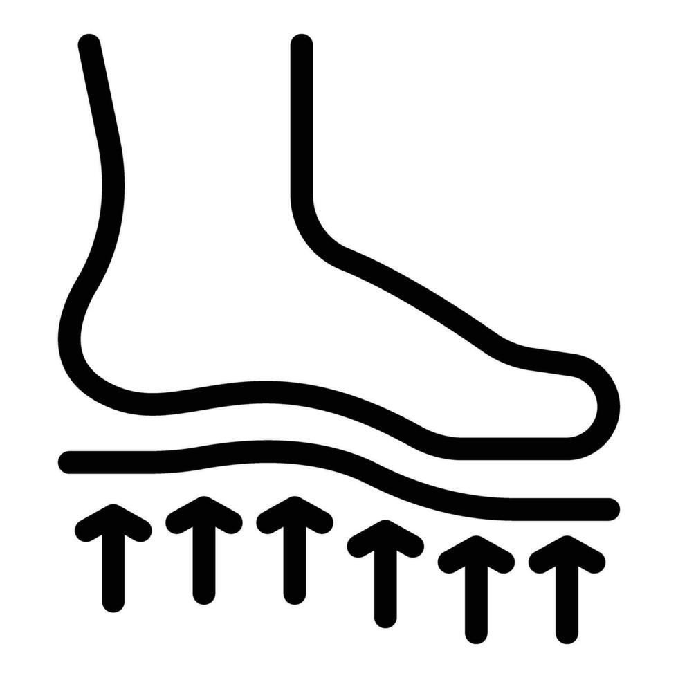 alivio pie tacón icono contorno vector. zapato único apoyo vector