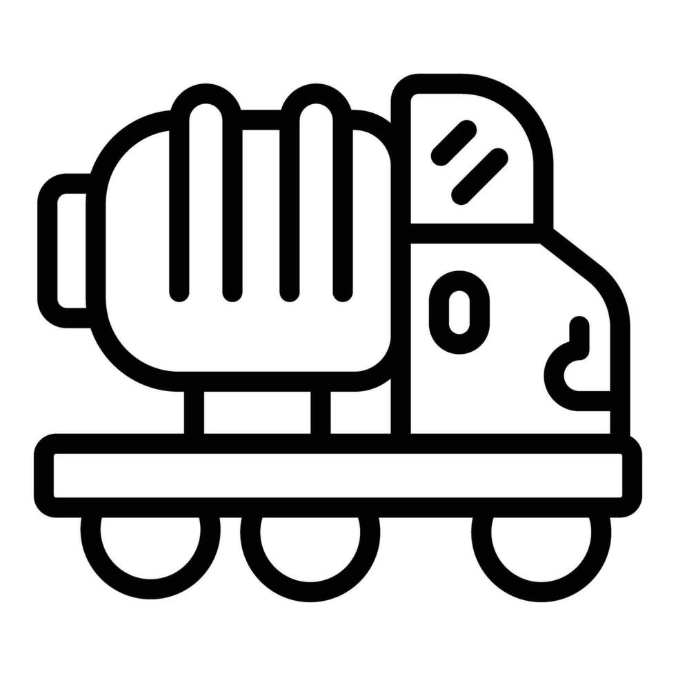 Laborer cement mixer icon outline vector. Mobile worker vector