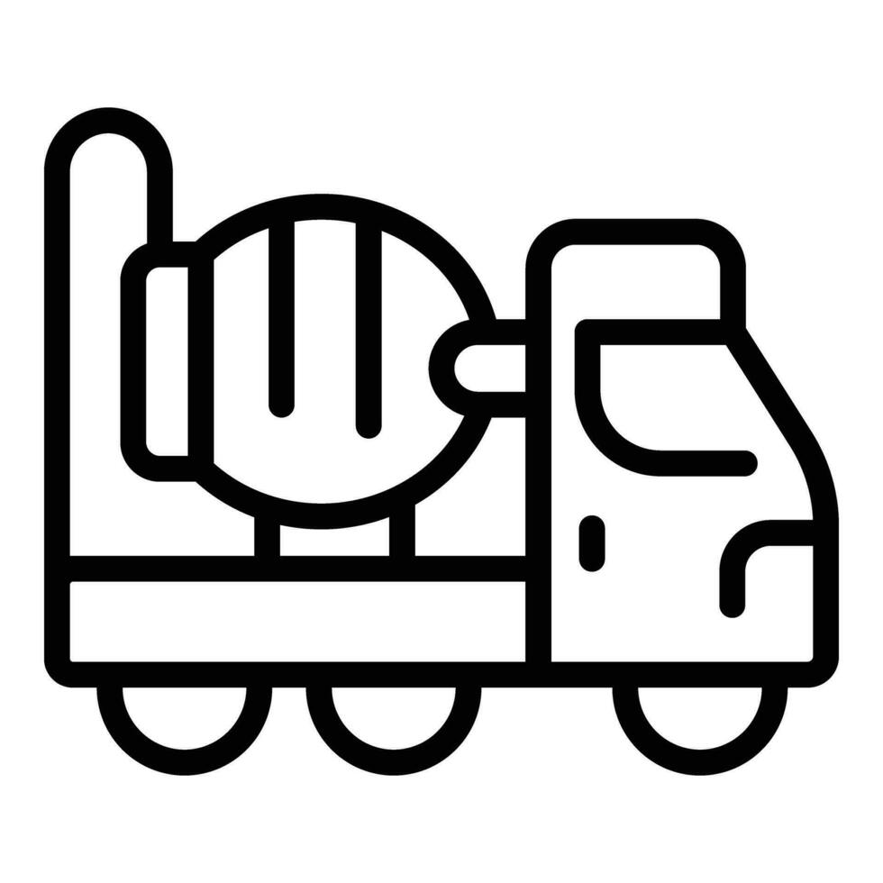 Lorry industrial site icon outline vector. Cement mixer vector