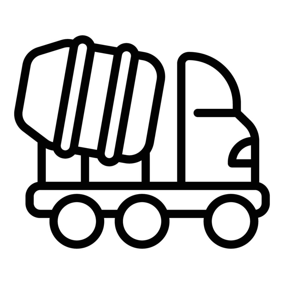 Wheel cement mixer icon outline vector. Structure car vector