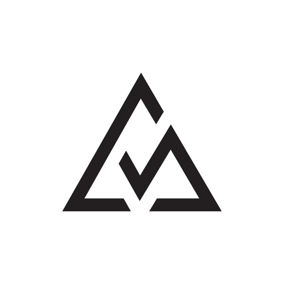 Cm or Mc triangle creative monogram abstract logo design idea vector
