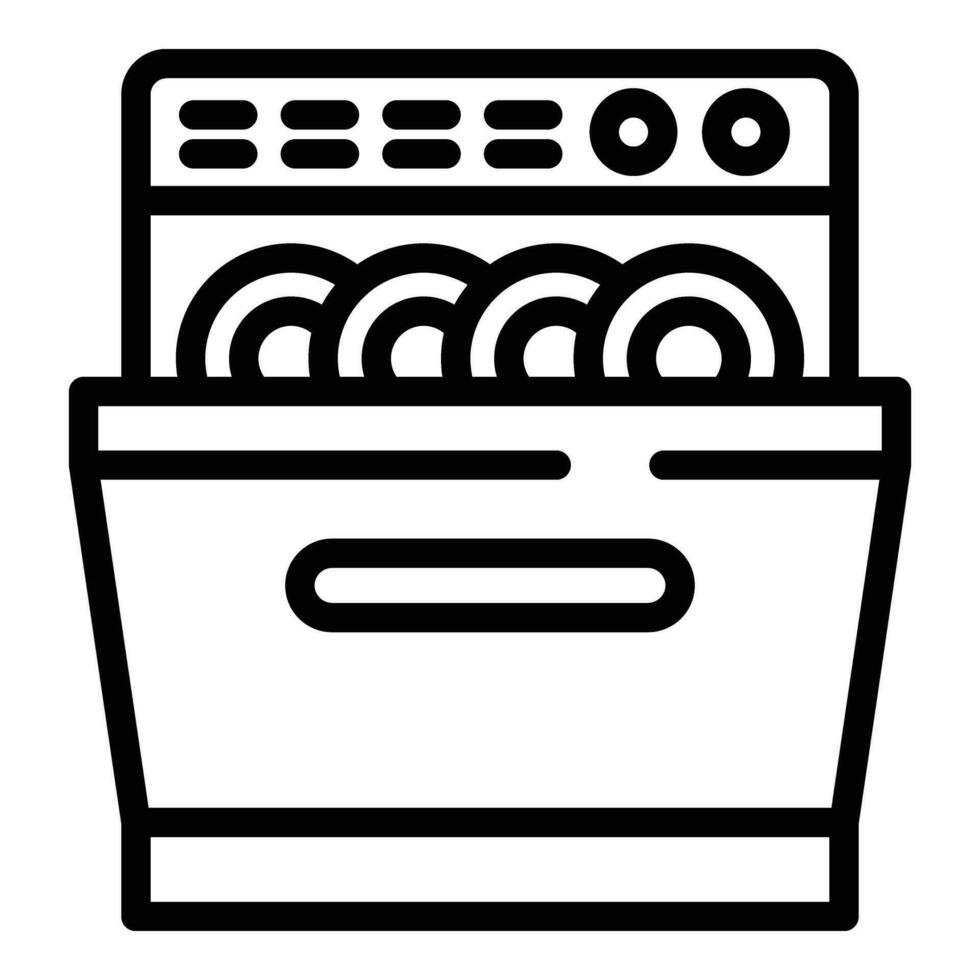 Home dishwasher icon outline vector. Home floor dirty vector