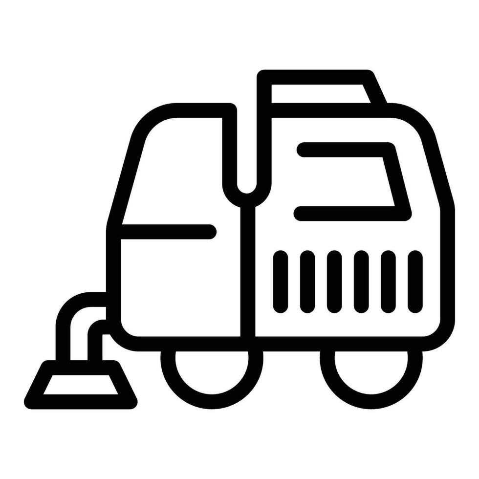 Sweeper icon outline vector. Street truck vector