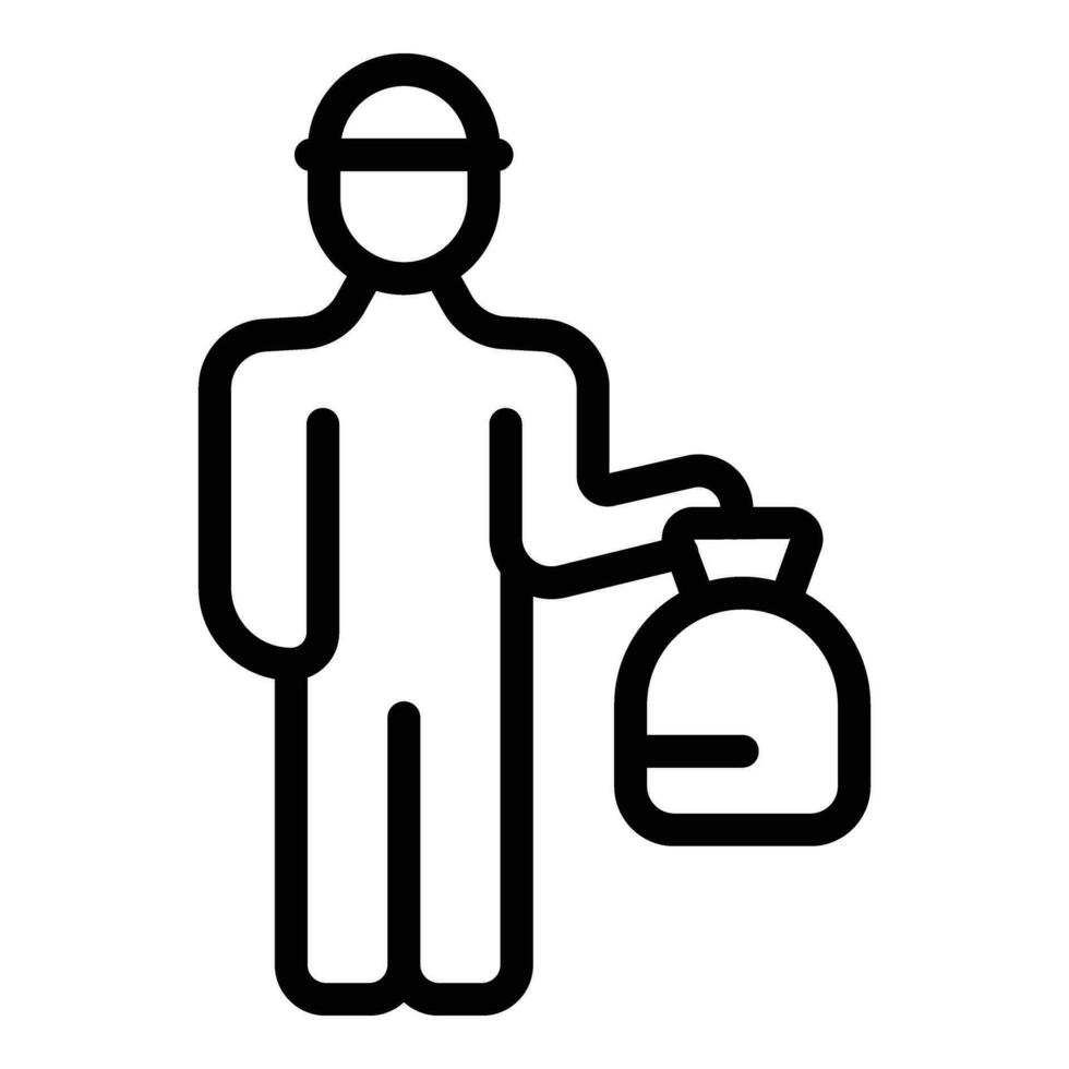 Garbage man icon outline vector. Auto dust floor vector