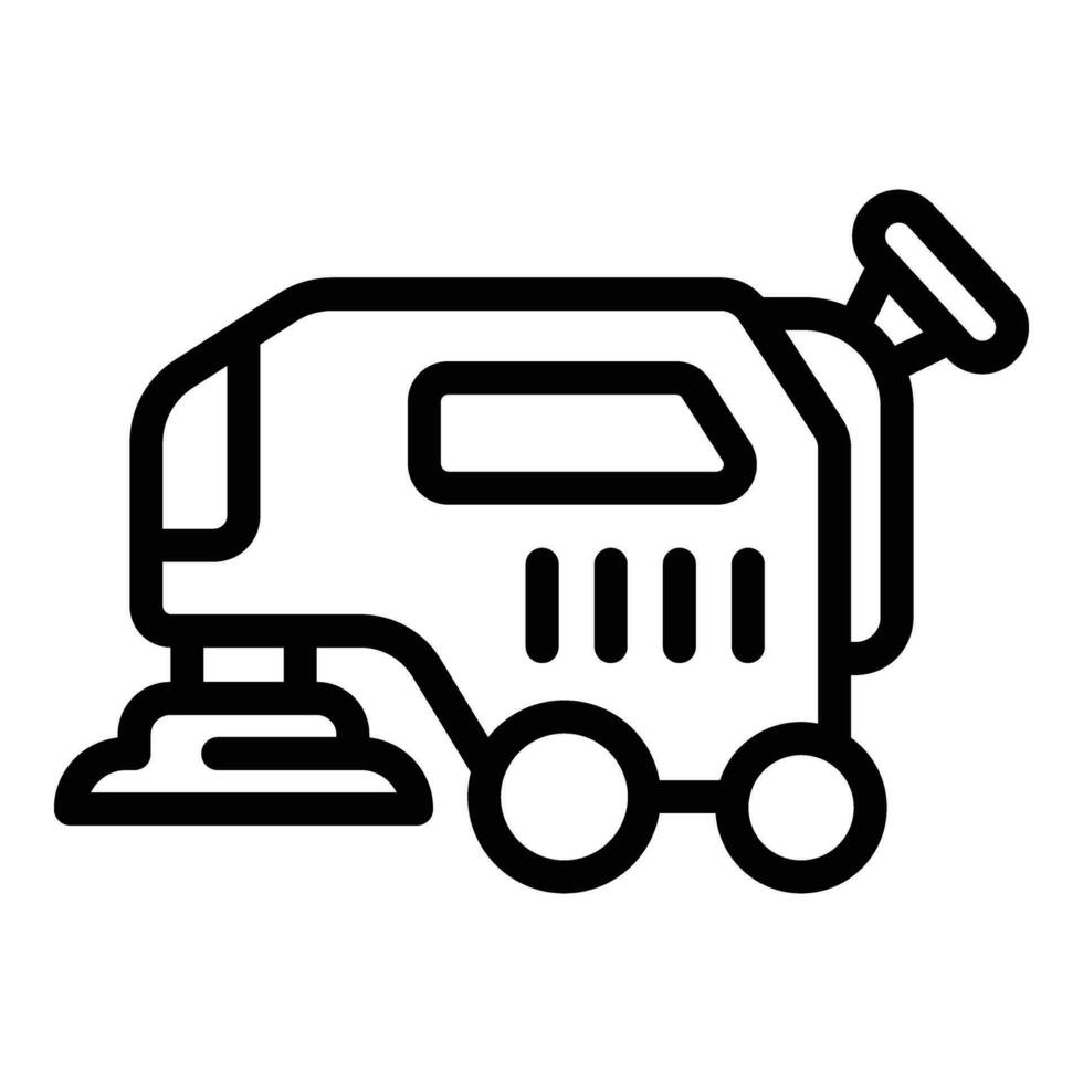 Small sweeper icon outline vector. Machine broom vector