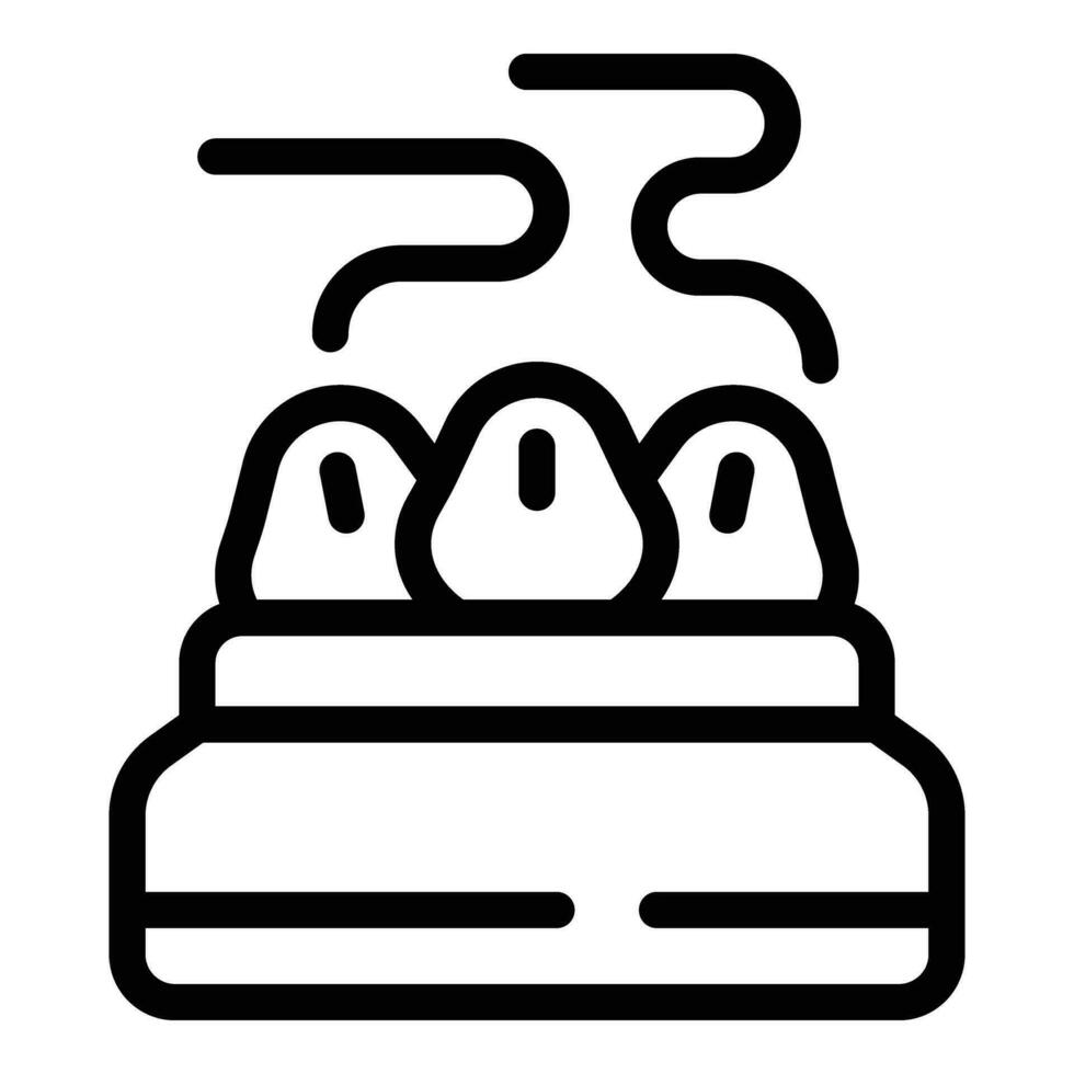 preparar suelo empanadillas icono contorno vector. cocina oscuro vector