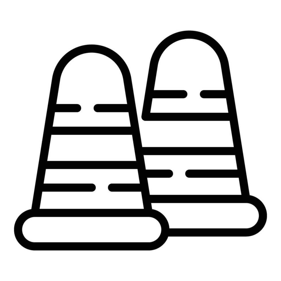 Road cones icon outline vector. Concrete material vector