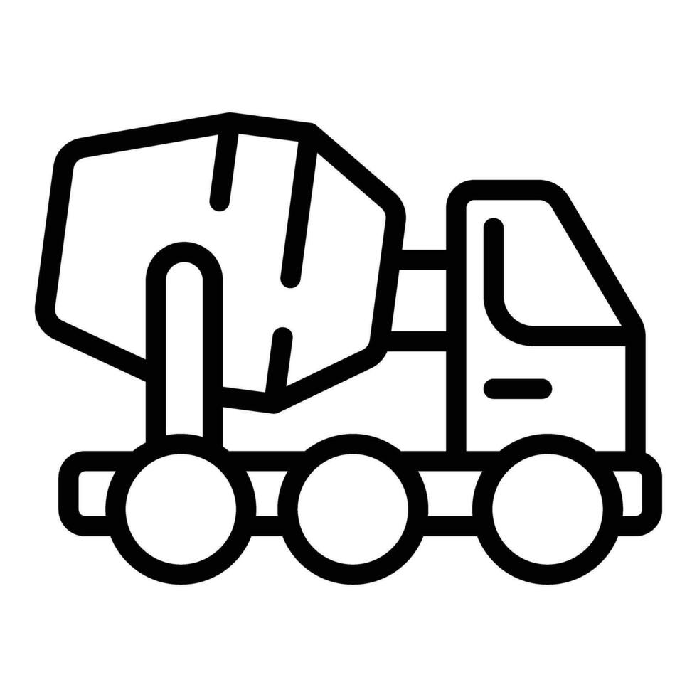 Cement mixer vehicle icon outline vector. Building construction vector