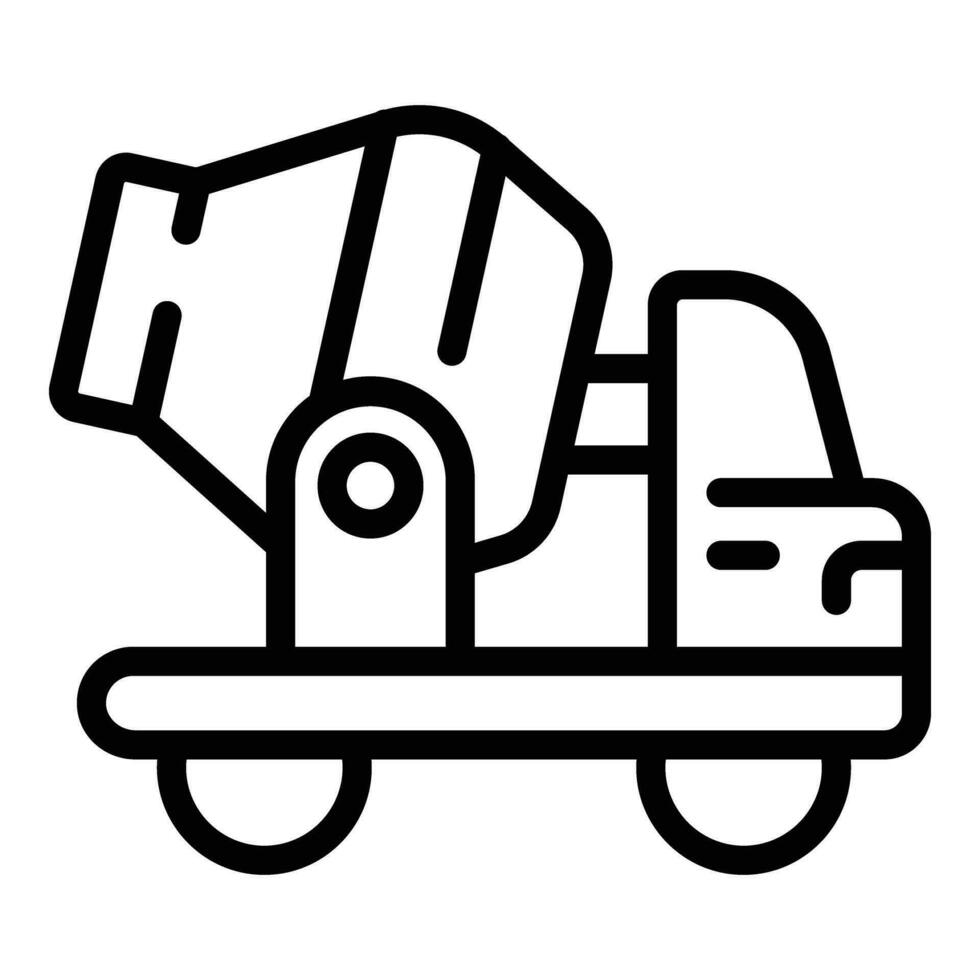 Lorry cement mixer icon outline vector. Site construction vector