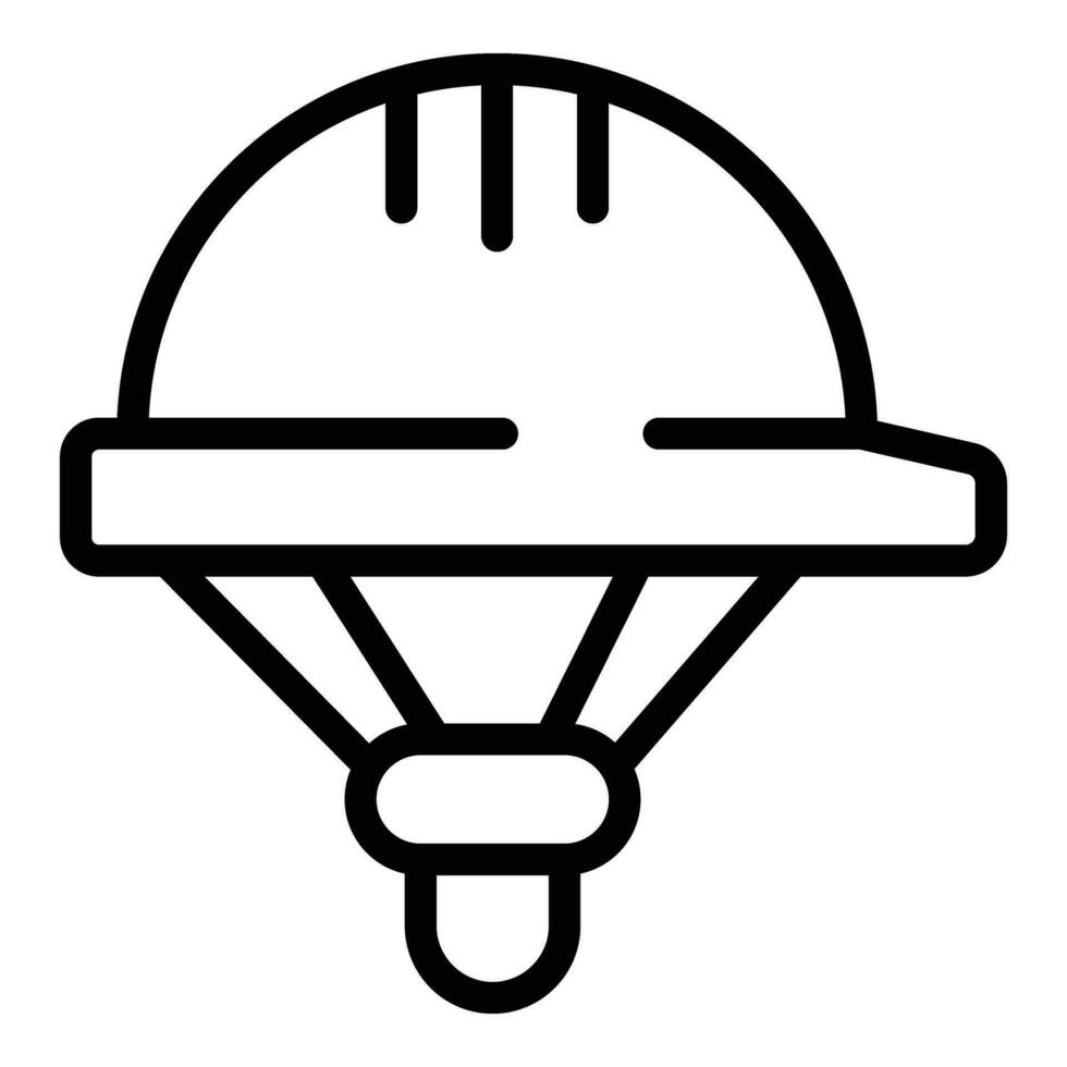 Construction helmet icon outline vector. Brick machine vector