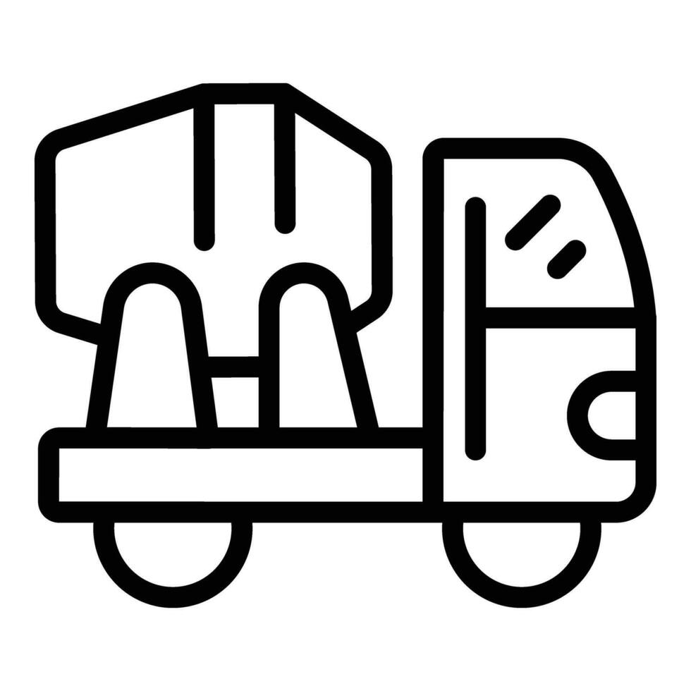 Game lorry cement mixer icon outline vector. Metal tool vector