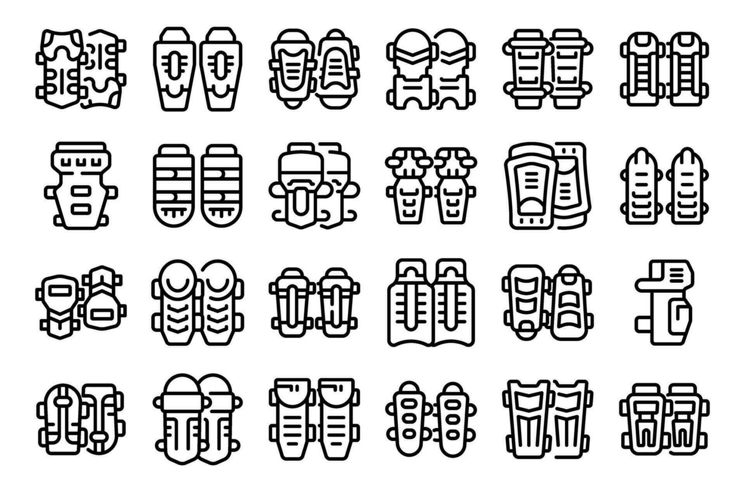 Shin Guards icons set outline vector. Sport football vector