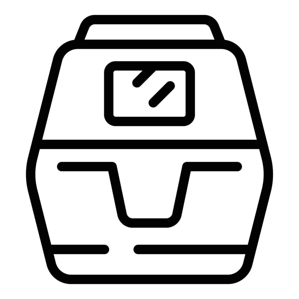 Digital air fryer icon outline vector. Machine food vector