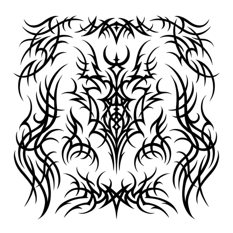 vector tribal tatuaje frontera elemento, resumen étnico formas en gótico estilo. mano dibujado moderno elementos para tipografía, tatuaje, póster, cubrir. vector ilustración