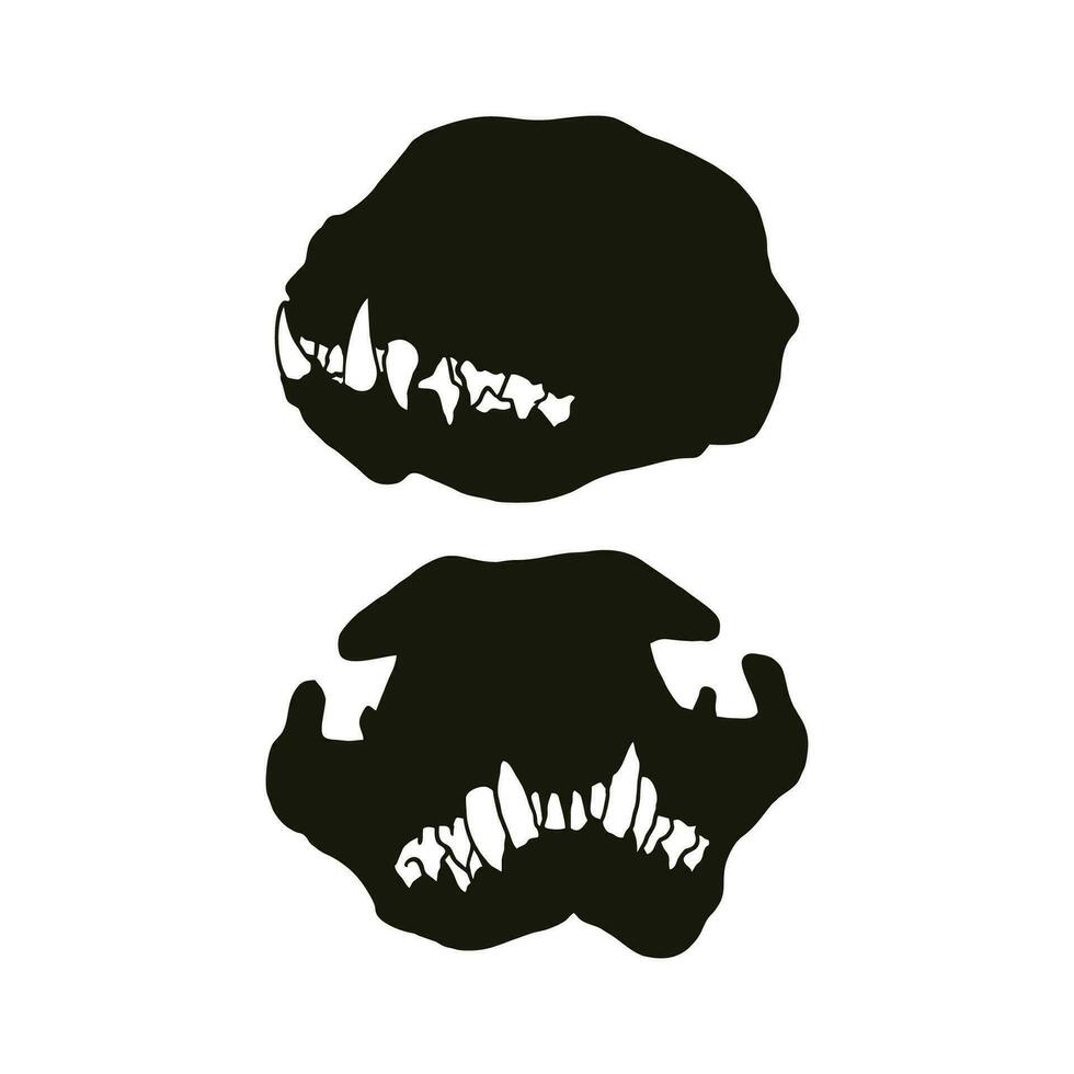 Vector cat skull cat silhouette vector illustration art