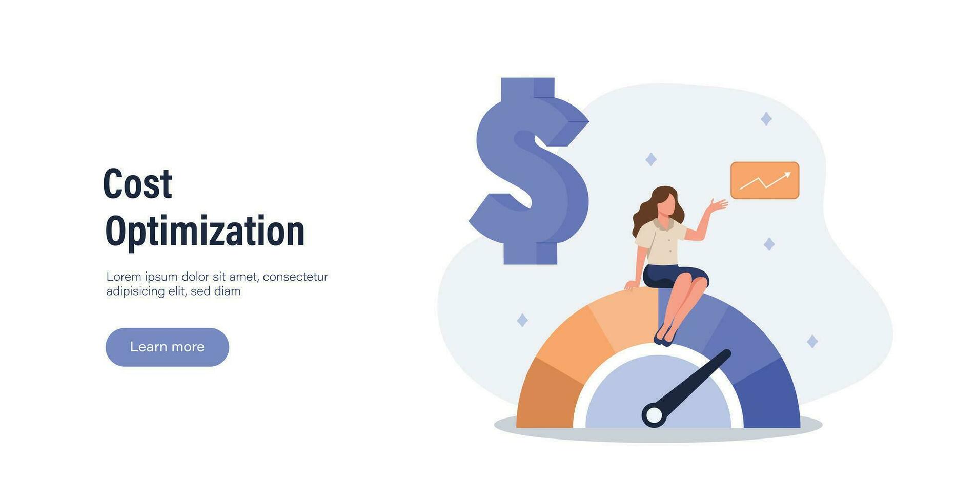 Cost optimization concept. Idea of financial and marketing strategy. Cost and income balance. Spending and cost reduction, while maximizing business value. Isolated flat illustration vector