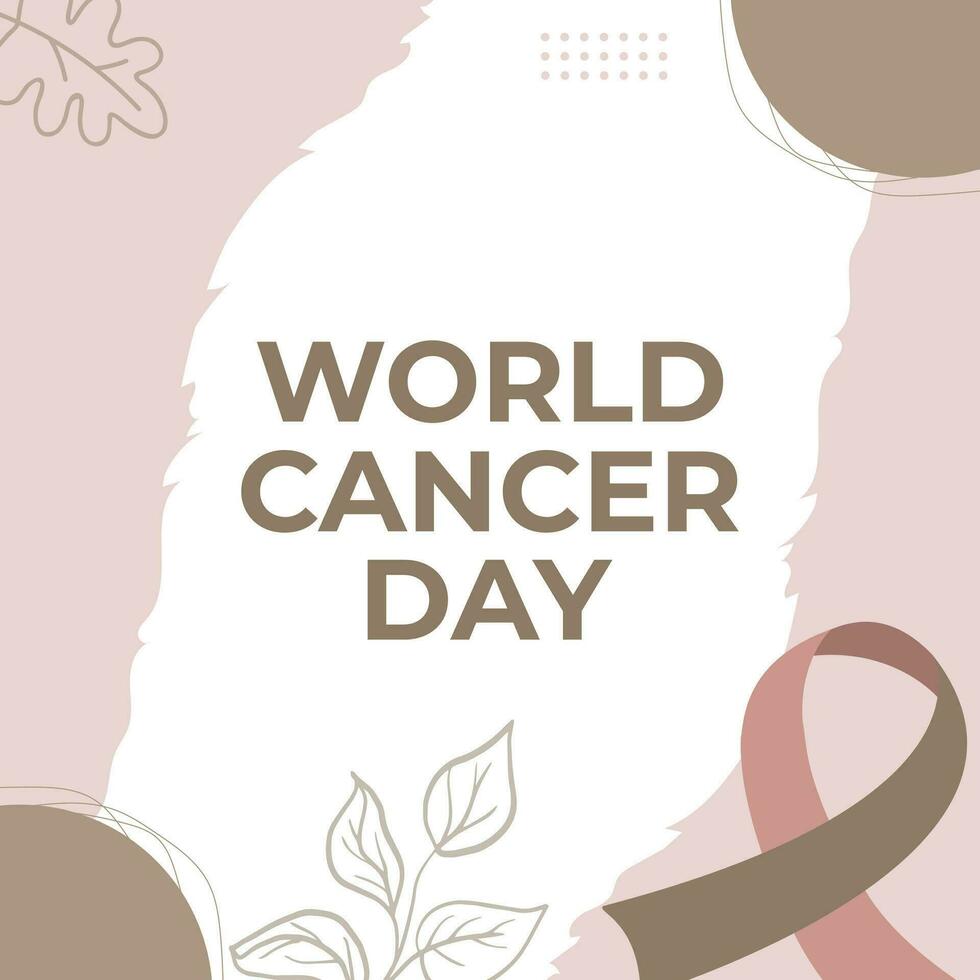 World Cancer Awareness Day social media post square template vector