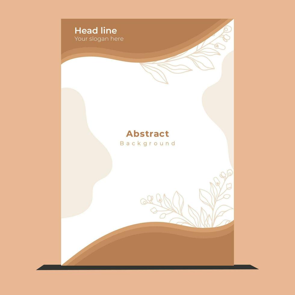 Abstract shapes cover brochure flyer template portrait background vector