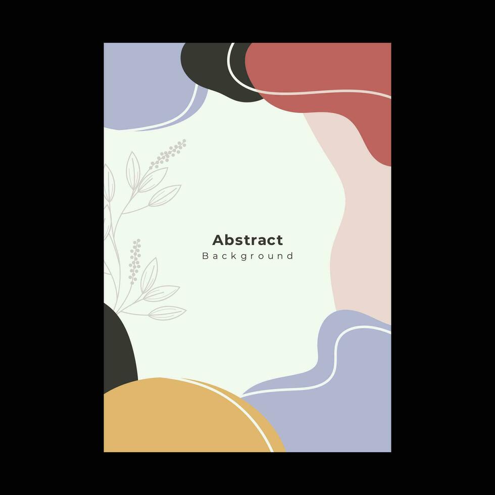 Abstract shapes cover brochure flyer template portrait background vector