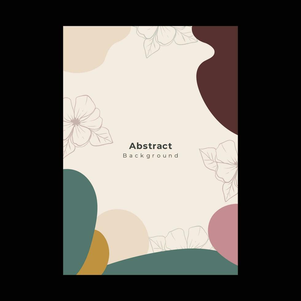 Abstract shapes cover brochure flyer template portrait background vector