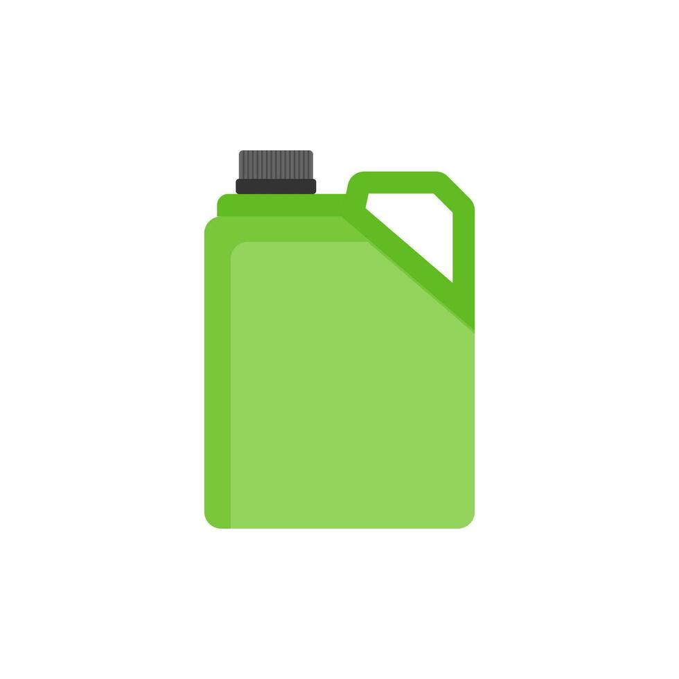 bottle of engine oil flat design vector illustration. oil lubricant plastic canister of motor.