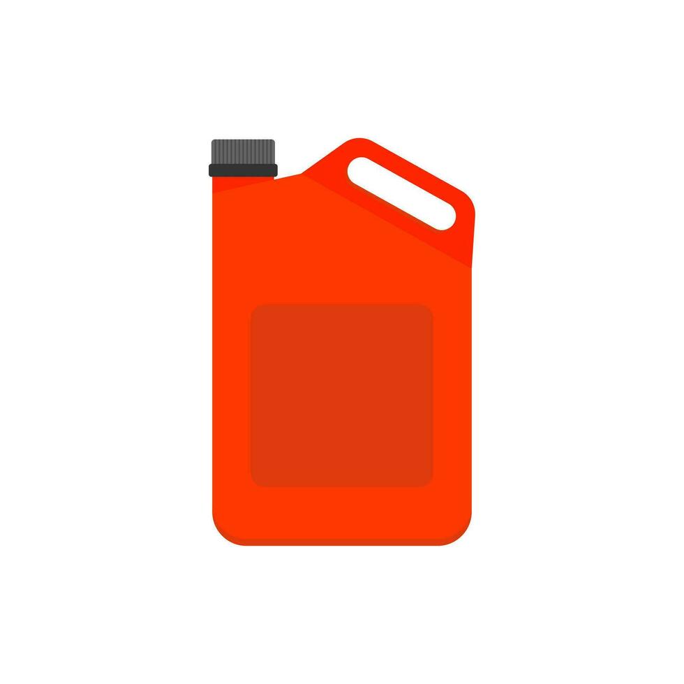 bottle of engine oil flat design vector illustration. oil lubricant plastic canister of motor.