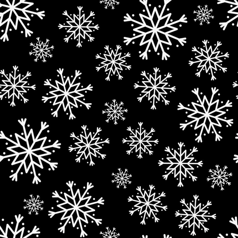 caótico copos de nieve sin costura patrón, repitiendo modelo de Navidad envase papel vector