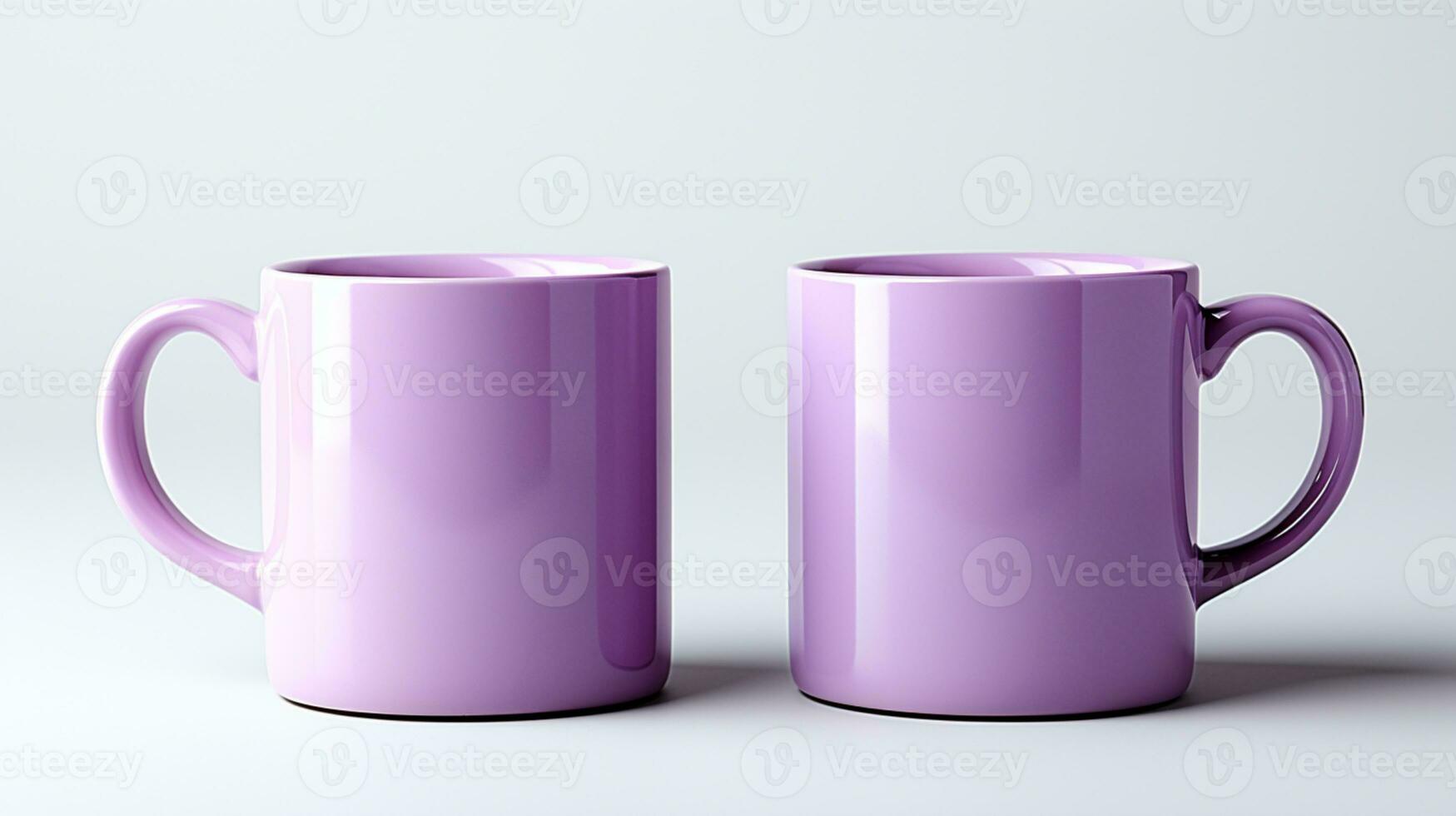 AI generated Couple mug cup purple ceramic mockup brand logo identity promotion photo