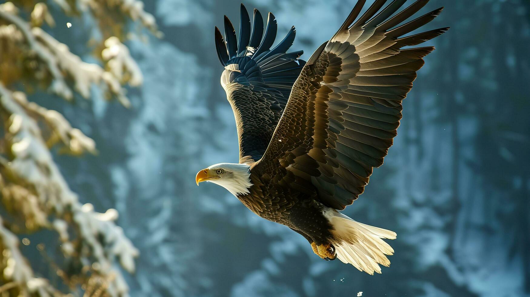 AI generated Eagle in flight. photo