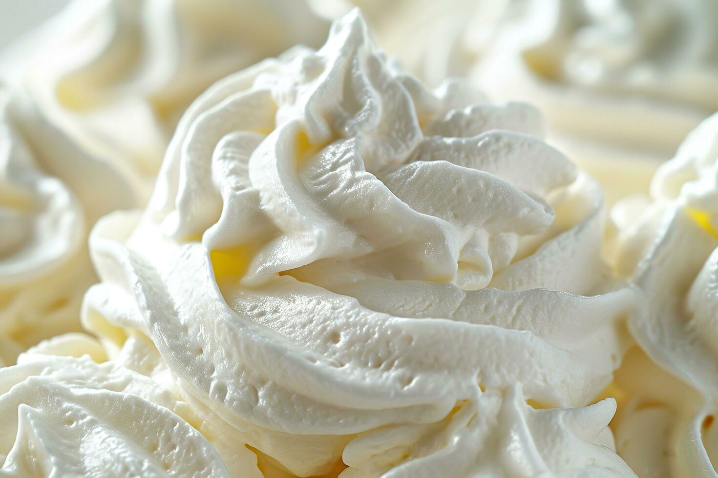 AI generated Close up of white whipped cream swirl texture for background and design. photo