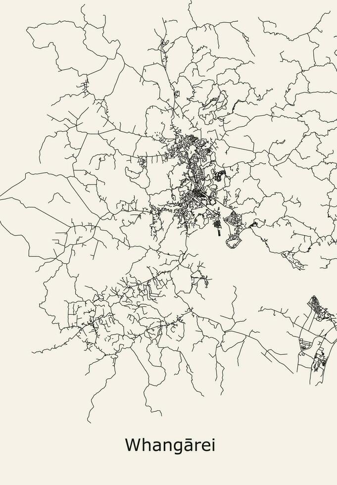 ciudad la carretera mapa de whangarei, nuevo Zelanda vector