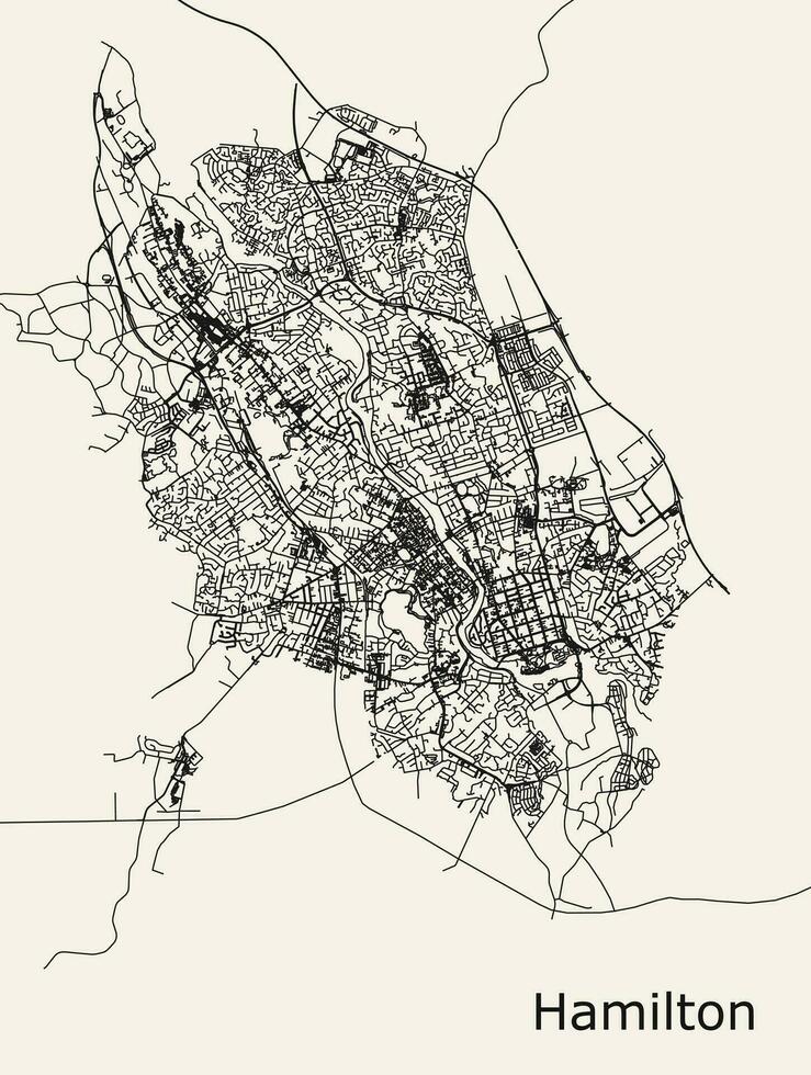 City Road Map OF Hamilton, New Zealand vector