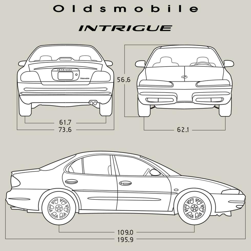 2002 Oldsmobile Intrigue car blueprint vector