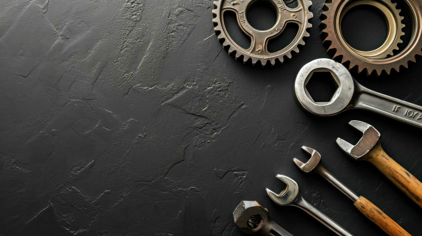 AI generated car repair advertisment background with copy space photo