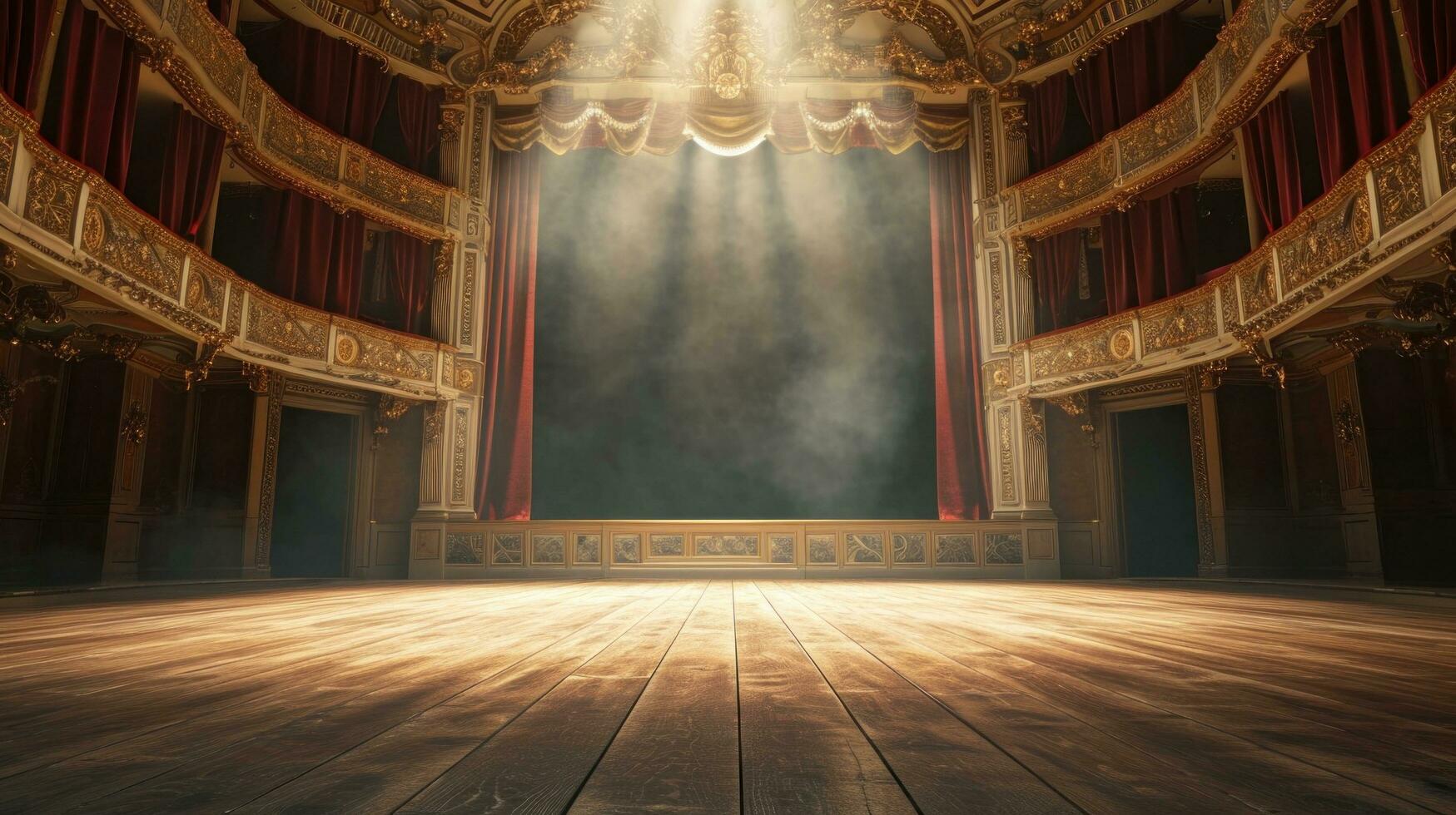 AI generated Opera theatre advertisment background with copy space photo