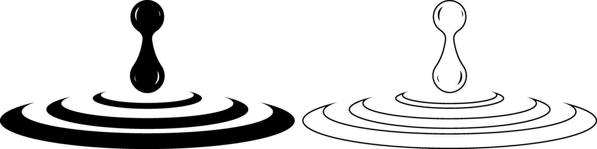 outline silhouette water splash icon set vector