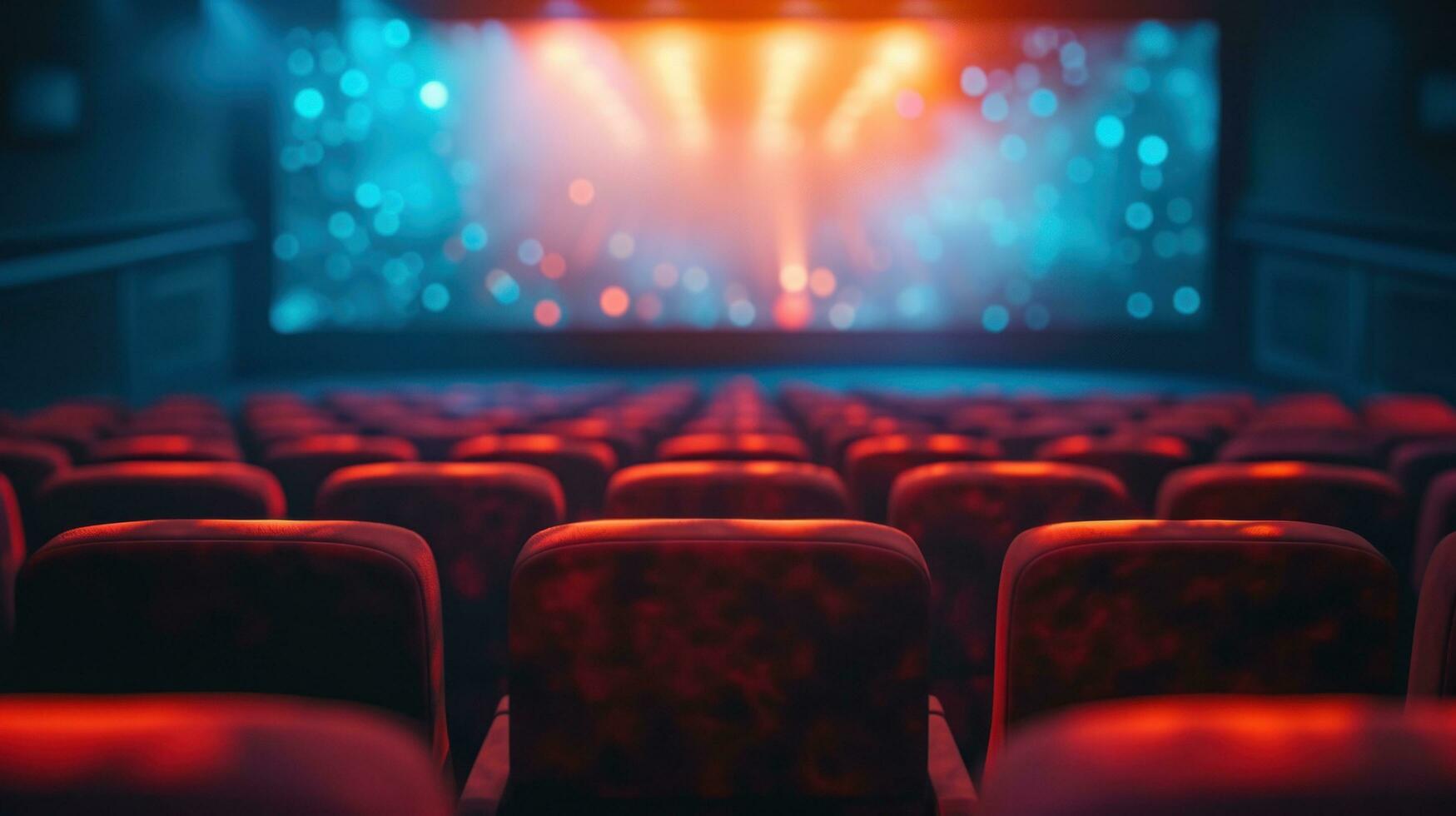AI generated Cinema advertisment background with copy space photo