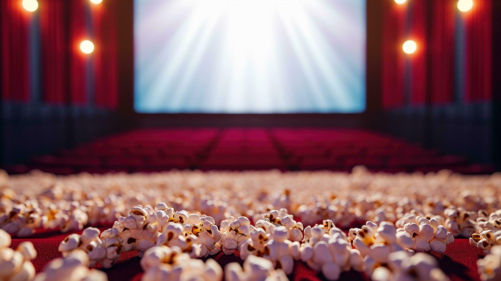 AI generated Cinema advertisment background with copy space photo