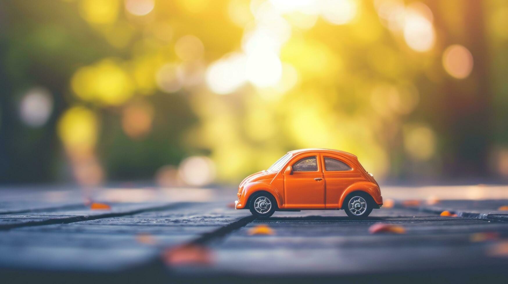 AI generated car renting advertisment background with copy space photo