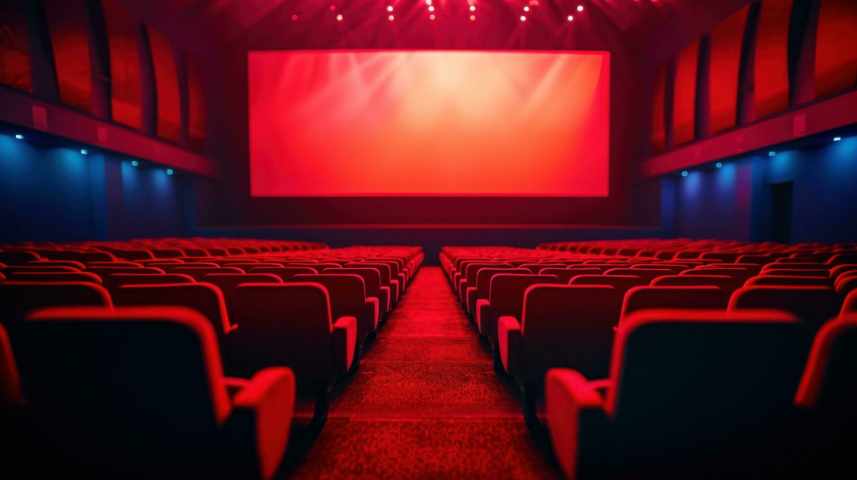 AI generated Cinema advertisment background with copy space photo