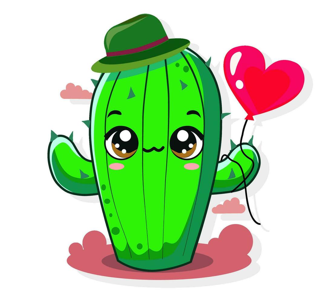 linda cactus ,vector Dibujo a mano ilustración vector
