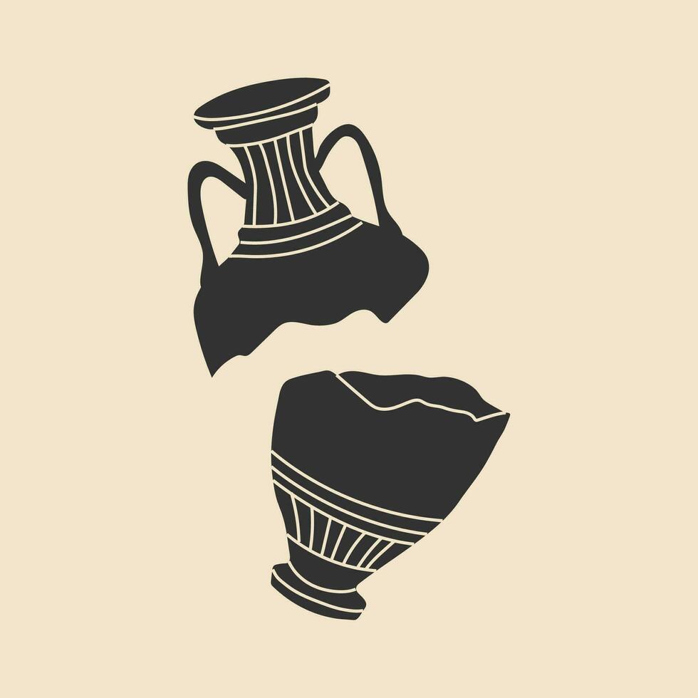 antiguo terracota jarra. vector ilustración.