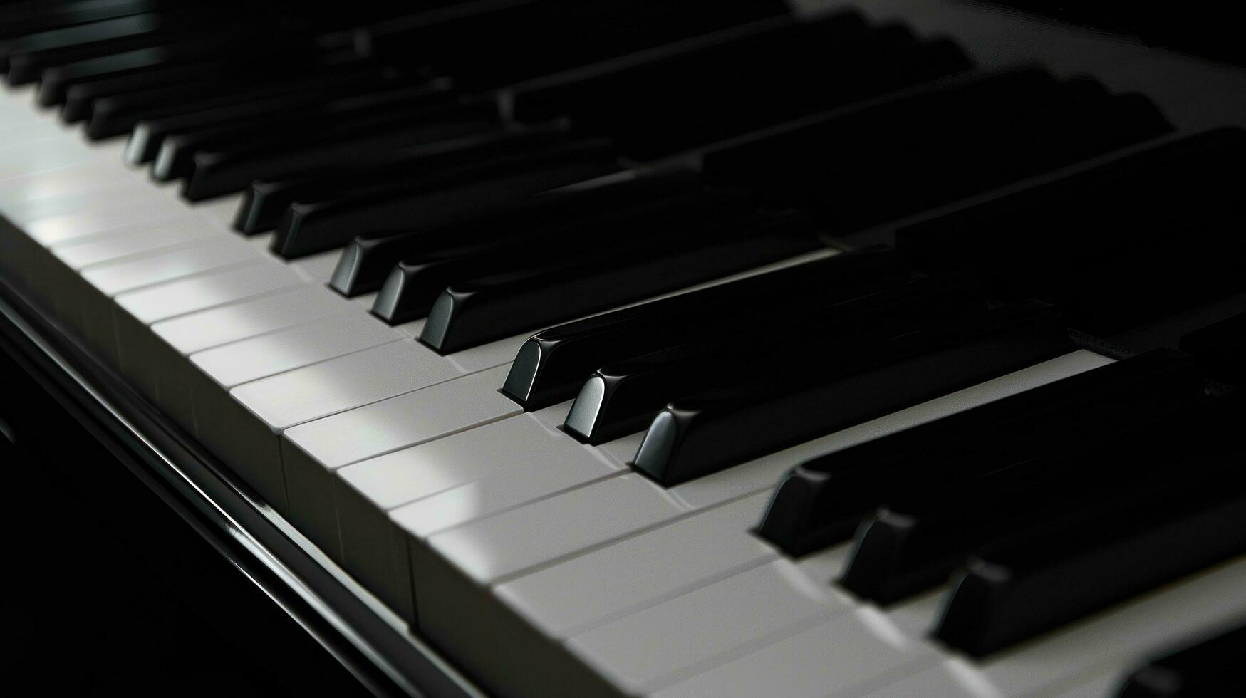 AI generated black piano background with copy space photo